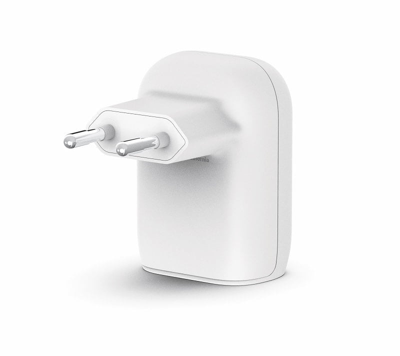 Belkin Wall Adapter PD Dual (18W USB-C & 12W USB-A) Οικιακός φορτιστής ισχύος 30W (λευκός)