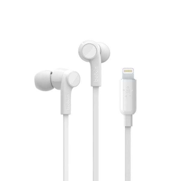 belkin ακουστικά με υποδοχή lightning χρώμα λευκό