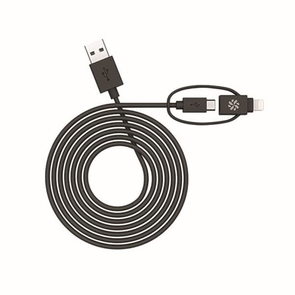 Kanex Lightning / microUSB Καλώδιο Φόρτισης και Δεδομένων DUO σε μαύρο χρώμα (K8PMU4FB)