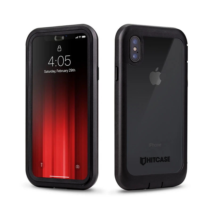 HitCase Enduro για Apple iPhone Xs / X Ανθεκτική θήκη με μεμβράνη προστασίας (Clear/Black)