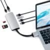 Satechi Αλουμινένιος Type-C Dual Multimedia Αντάπτορας με 2x εξόδους HDMI, 1x USB-PD, Gigabit Ethernet, micro/SD card reader & USB 3.0 εξόδους σε χρώμα Silver