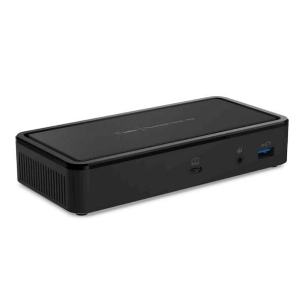 Belkin Thunderbolt 3 Dock Plus συμβατό με MacOS/Windows με καλώδιο μήκους 80cm διπλή έξοδο 4K @60Hz και ταχύτητες μέχρι 40Gbps, ισχύος 60W σε μαύρο χρώμα