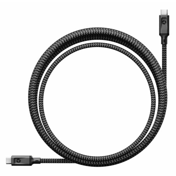 Πλεκτό Καλώδιο Nomad – Zebra Charge/Sync USB-C / USB-C 100W 1,0 m σε μαύρο χρώμα