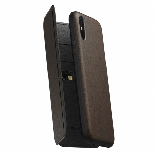 Nomad Rugged Tri-Folio Δερμάτινη Θήκη Πορτοφόλι iPhone X / Xs – Rustic Brown (NM21FR0H50)