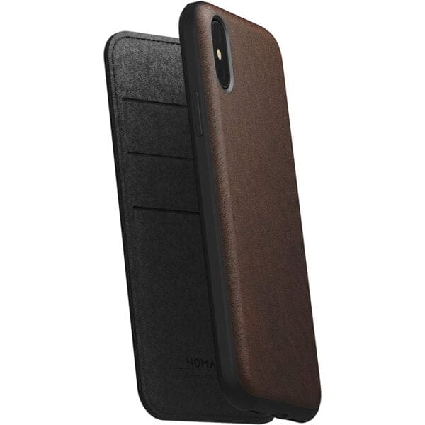 Nomad Rugged Folio Δερμάτινη Θήκη Πορτοφόλι iPhone X / Xs – Rustic Brown (NM21FR0H00)