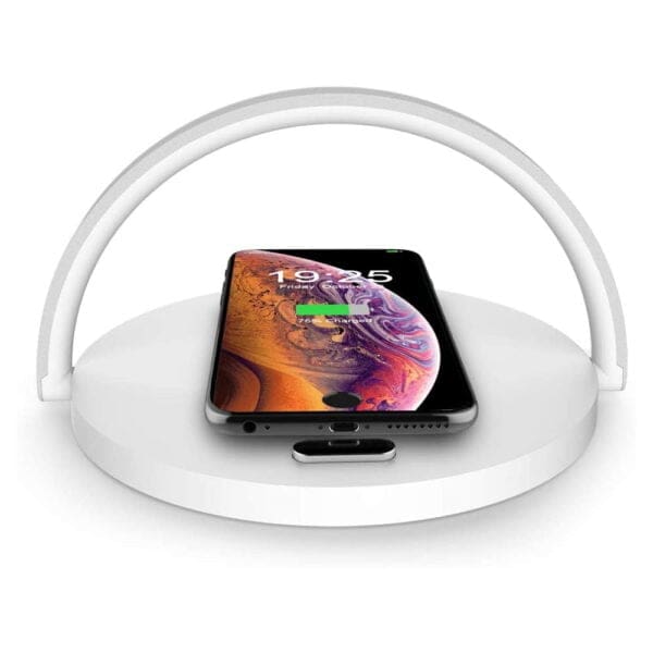 Coowoo Wireless Charger Βάση ασύρματης φόρτισης Qi με ενσωματωμένο φωτιστικό LED - Λευκή