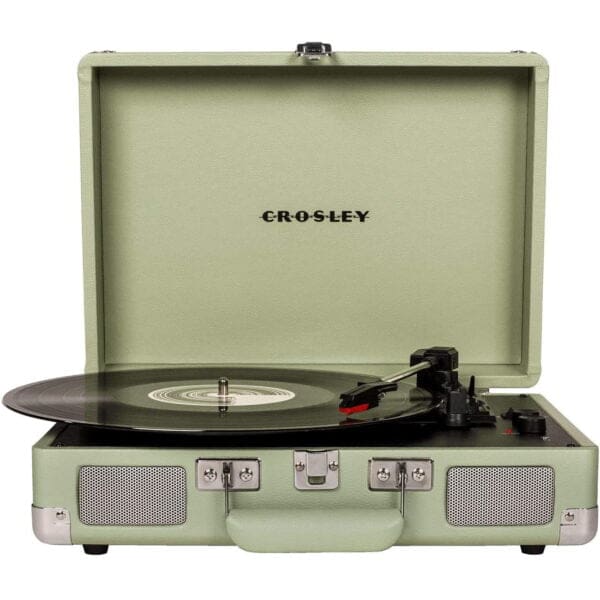 Crosley Cruiser Deluxe Vintage Αυτόματο Πικάπ βαλιτσάκι με συνδεσιμότητα Bluetooth και ενσωματωμένα ηχεία σε πράσινο χρώμα