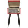 Crosley Bermuda "Dansette" Αυτόματο Πικάπ με συνδεσιμότητα Bluetooth, σε όμορφο vintage έπιπλο με αφαιρούμενα πόδια και ενσωματωμένα ηχεία σε κόκκινο χρώμα