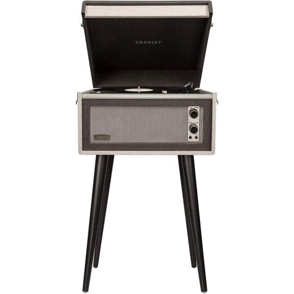 Crosley Bermuda "Dansette" Αυτόματο Πικάπ με συνδεσιμότητα Bluetooth, σε όμορφο vintage έπιπλο με αφαιρούμενα πόδια και ενσωματωμένα ηχεία σε μαύρο/γκρι χρώμα