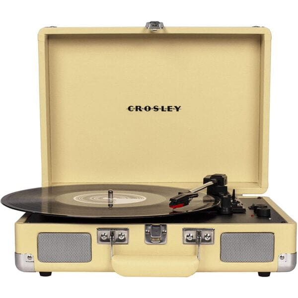 Crosley Cruiser Deluxe Vintage Αυτόματο Πικάπ βαλιτσάκι με συνδεσιμότητα Bluetooth και ενσωματωμένα ηχεία σε κίτρινο χρώμα