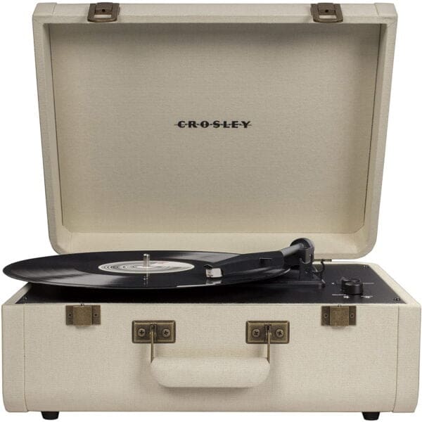 Crosley Portfolio Vintage Αυτόματο Πικάπ βαλιτσάκι με συνδεσιμότητα Bluetooth και ενσωματωμένα ηχεία σε Crème χρώμα