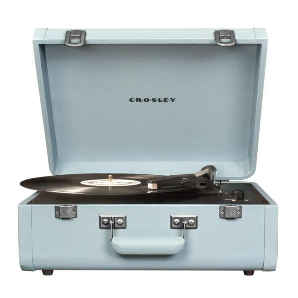 Crosley Portfolio Vintage Αυτόματο Πικάπ βαλιτσάκι με συνδεσιμότητα Bluetooth και ενσωματωμένα ηχεία σε θαλασσί χρώμα