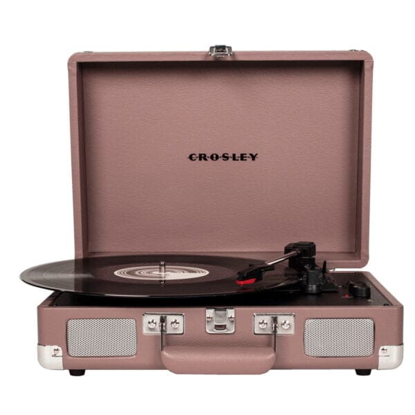 Crosley Cruiser Deluxe Vintage Αυτόματο Πικάπ βαλιτσάκι με συνδεσιμότητα Bluetooth και ενσωματωμένα ηχεία σε ροζ χρώμα