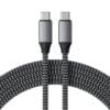 Satechi Πλεκτό Καλώδιο USB-C σε USB-C σε μαύρο/ασημί χρώμα (100W) 2.0 m - ST-TCC2M