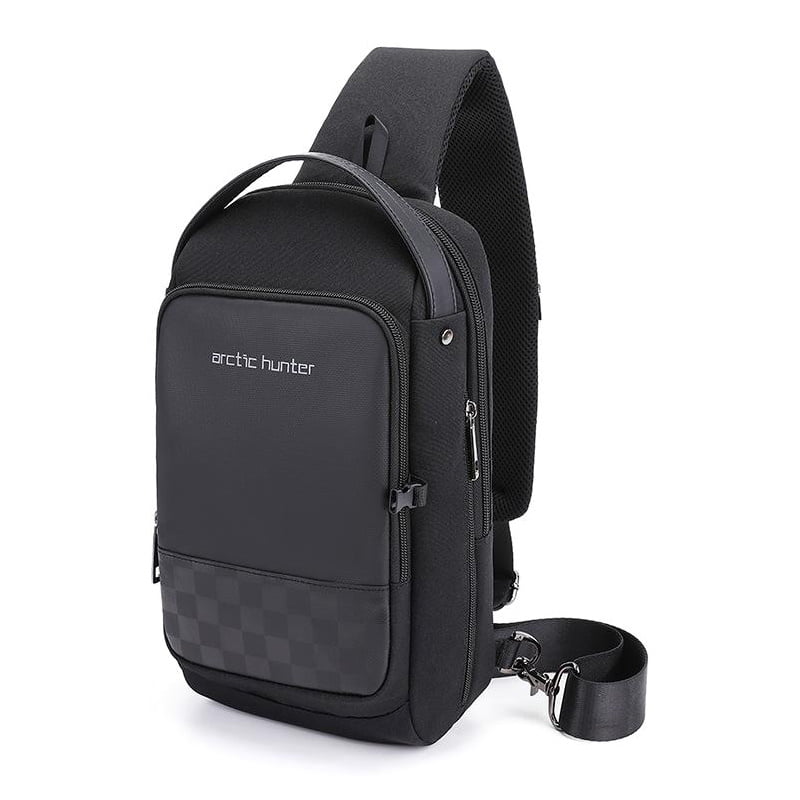 Arctic Hunter Crossbody τσάντα αδιάβροχη με θήκη για tablet και ενσωματωμένη θύρα USB – Black (XB00105-BK)