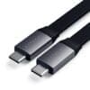 Satechi Flat Καλώδιο USB-C σε USB-C σε μαύρο χρώμα (100W) 22 cm - ST-TCCFC