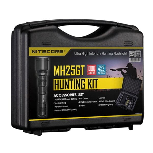 Αδιάβροχος Επαναφορτιζόμενος Φακός LED Nitecore Multi Task Hybrid MH25GT Hunting Kit φωτεινής ροής 1000 Lumens