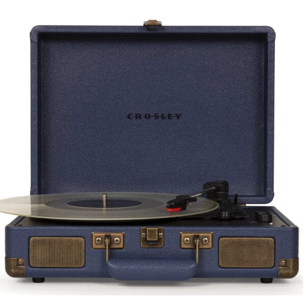 Crosley Cruiser Deluxe Vintage Αυτόματο Πικάπ βαλιτσάκι με συνδεσιμότητα Bluetooth και ενσωματωμένα ηχεία σε σκούρο μπλε χρώμα