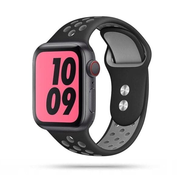 Tech-Protect Λουράκι Σιλικόνης Softband για Apple Watch SE/7/6/5/4/3 (45/44/42mm) – Μαύρο/Γκρι (0795787711927)