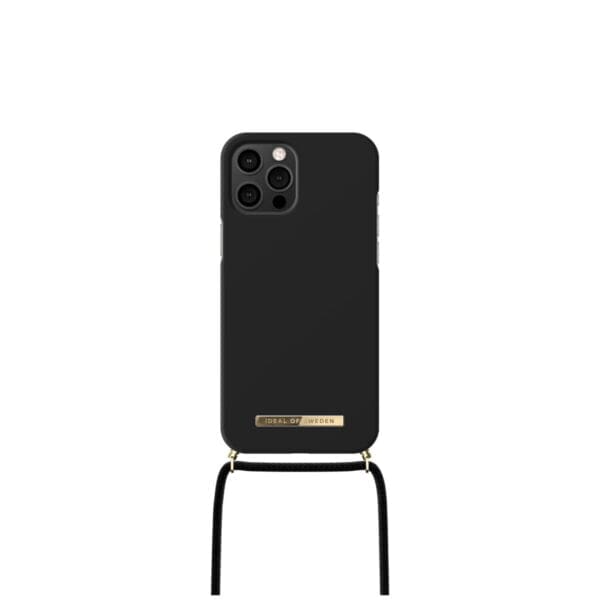 iDEAL of Sweden "Ordinary Phone Necklace Case" Θήκη προστασίας από vegan υλικά με χρυσή αλυσίδα – iPhone 12 Pro Max (Jet Black)