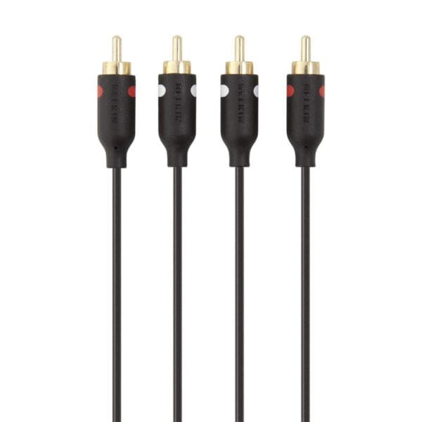 Belkin Καλώδιο Ήχου 2x RCA male σε 2x RCA male σε μαύρο χρώμα 2m με επίχρυσους ακροδέκτες - F3Y098bt2M