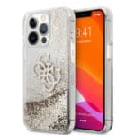 Guess "4G Logo Collection" Θήκη προστασίας – iPhone 13 Pro (Clear/Glitter Gold)