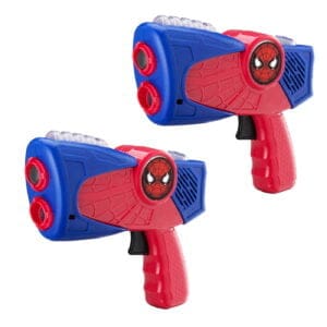 eKids Spiderman Σετ 2 Laser Tag Blasters για παιδιά & ενήλικες με φωτισμό και δόνηση με εμβέλεια 30 μέτρων (SM-174) (Κόκκινο/Μπλε)