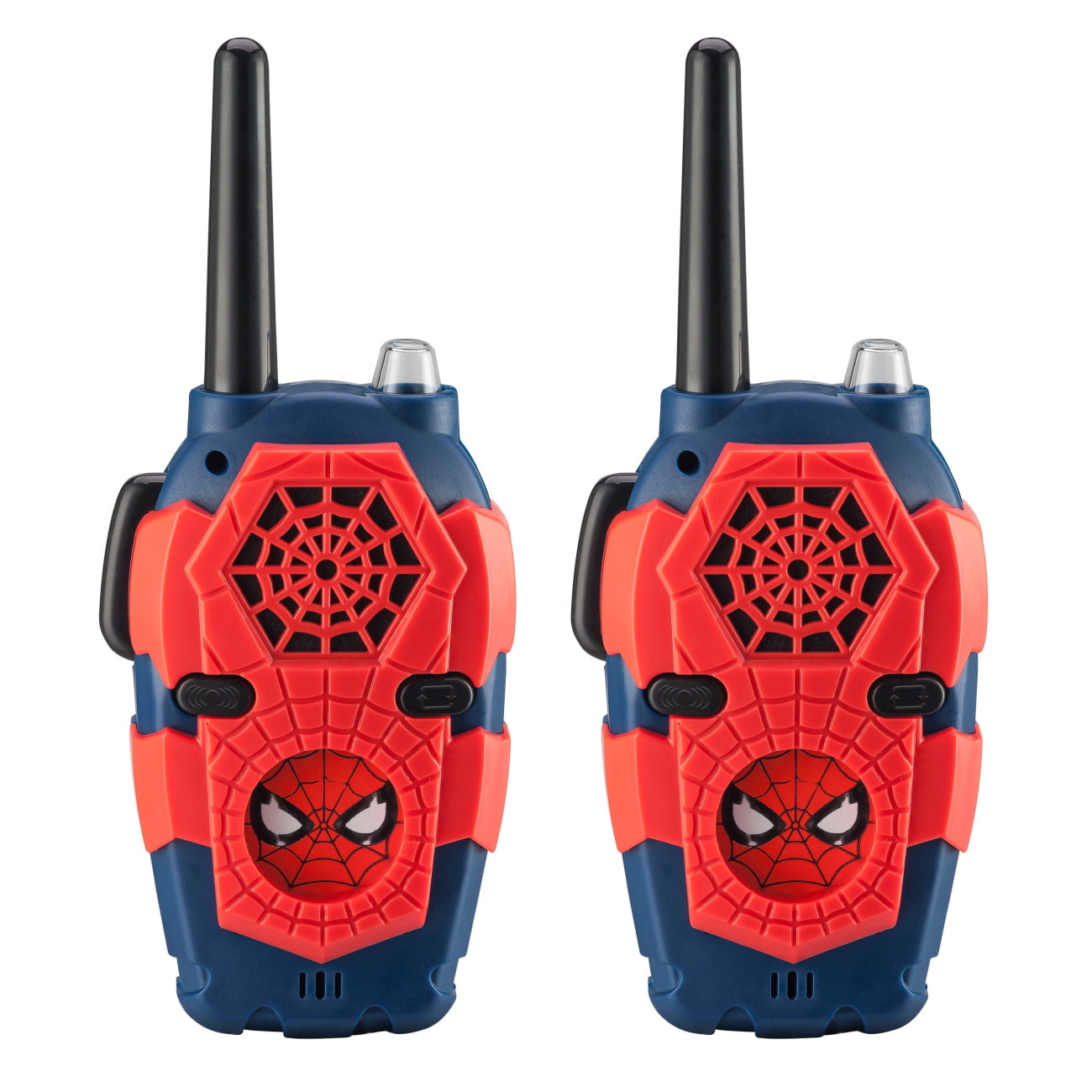 eKids Spiderman Walkie Talkies για παιδιά & ενήλικες με ενσωματωμένο μεγάφωνο και εμβέλεια 150 μέτρων (SM-212) (Μπλε/Κόκκινο)