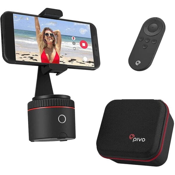 Pivo Pod Red Starter Pack Κιτ δημιουργίας περιεχομένου για βίντεο και φωτογραφίες με αυτόματη περιστροφή έως 360° και τηλεχειρισμό - σε κόκκινο/μαύρο χρώμα