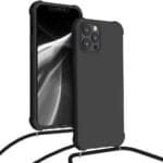 KWmobile Θήκη προστασίας από σιλικόνη με Λουράκι Λαιμού iPhone 12 Pro Max - Μαύρο (54140.01)