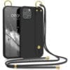 KWmobile Θήκη προστασίας από σιλικόνη με Λουράκι Λαιμού και Finger Holder iPhone 12 Pro Max - Μαύρο (55103.01)