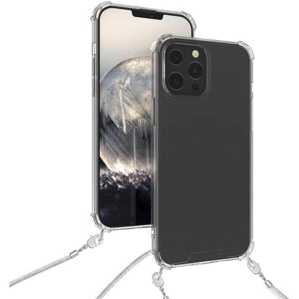 KWmobile Θήκη προστασίας από σιλικόνη με ασημένια αλυσίδα iPhone 13 Pro Max - Διάφανο / Ασημί (55979.35)