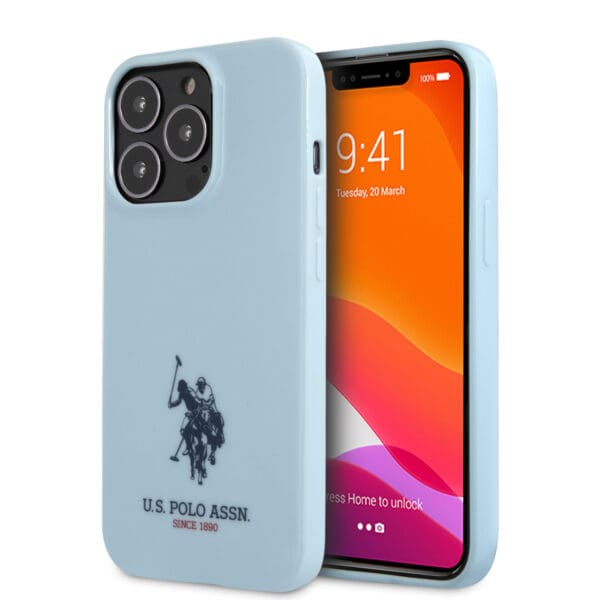 U.S. Polo Assn. “Mini Horses Logo Collection” Θήκη προστασίας από σιλικόνη – iPhone 13 Pro (Γαλάζιο – USHCP13LUMHL)