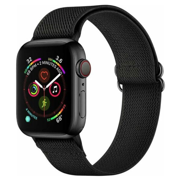 Tech-Protect Mellow Ελαστικό Υφασμάτινο Λουράκι για Apple Watch SE/7/6/5/4/3 (45/44/42mm) – Black (9589046917738)