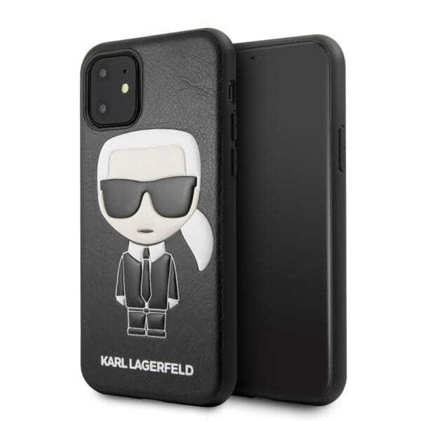 Karl Lagerfeld Embossed Logo Karl's Head Collection Θήκη προστασίας από σιλικόνη για iPhone 11 (Μαύρο - KLHCN61IKPUBK)
