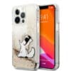 Karl Lagerfeld "Choupette Fun" Hard Case Θήκη προστασίας από σιλικόνη – iPhone 13 Pro Max (Clear/Glitter Gold)