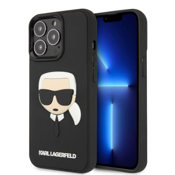 Karl Lagerfeld Liquid Silicone Case Karl's Head Θήκη προστασίας από σιλικόνη – iPhone 13 Pro Max (Μαύρο - KLHCP13XKH3DBK)