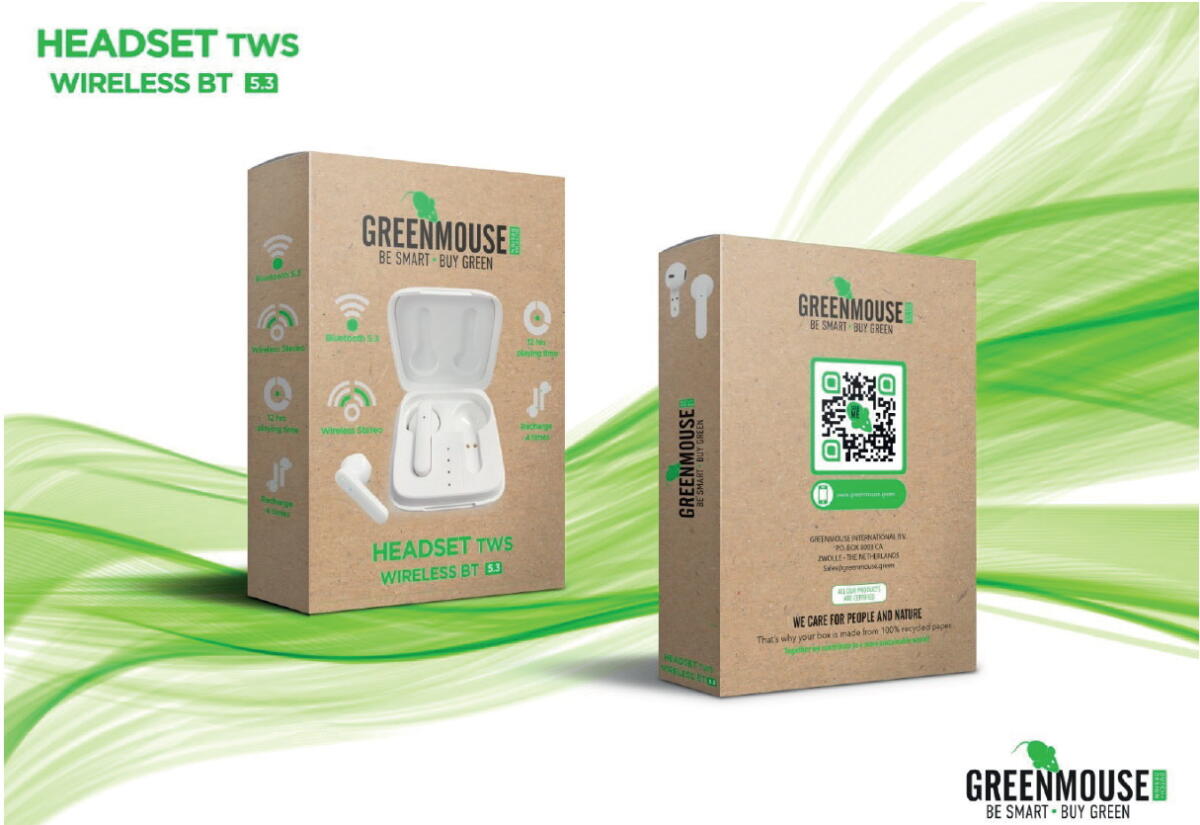 GreenMouse Bluetooth True Wireless Ακουστικά σε λευκό χρώμα 46956679