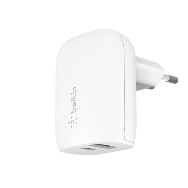 Belkin Boost↑Charge Dual Home Charger Οικιακός φορτιστής ισχύος 32W (20W USB-C & 12W USB-A) (λευκός) (WCB008vfWH)