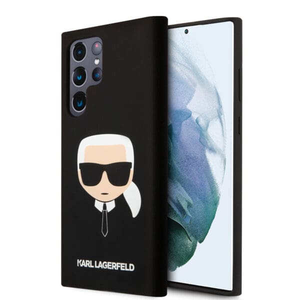 Karl Lagerfeld Liquid Silicone Case Karl's Head Θήκη προστασίας από σιλικόνη – Samsung S22 Ultra (Μαύρο - KLHCS22LSLKHBK)
