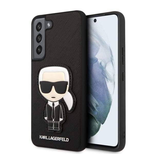 Karl Lagerfeld Ikonik Patch Saffiano Hard Case Θήκη προστασίας από δερματίνη – Samsung Galaxy S22 5G (μαύρο – KLHCS22SOKPK)