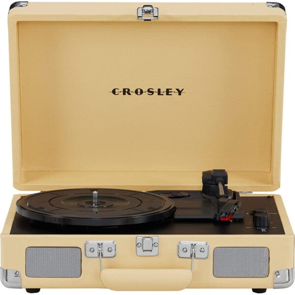 Crosley Cruiser Plus Vintage Αυτόματο Πικάπ βαλιτσάκι με συνδεσιμότητα Bluetooth και ενσωματωμένα ηχεία σε χρώμα fawn