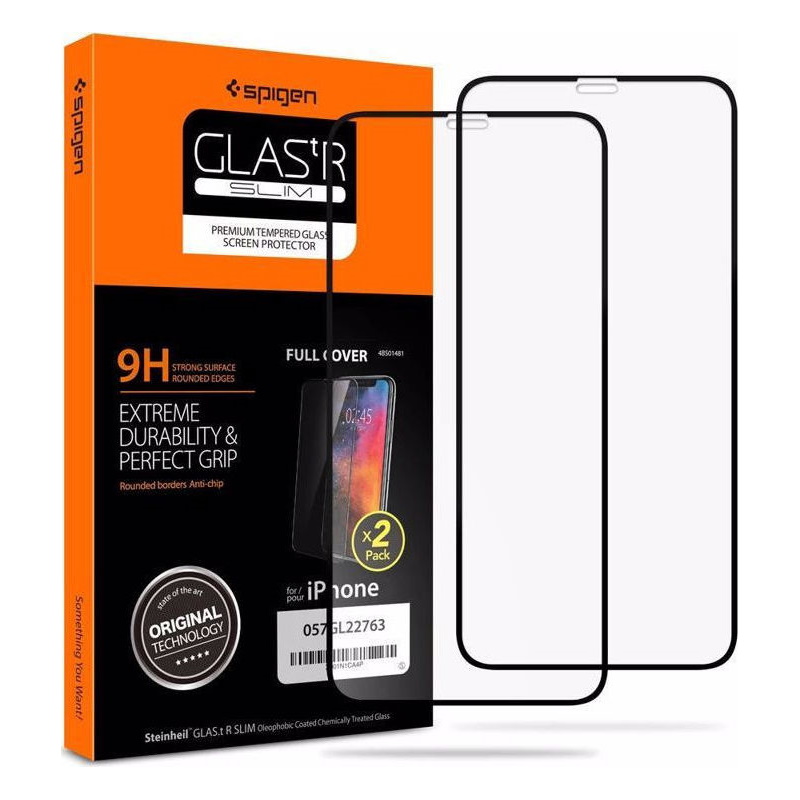 Spigen GLAS.tR Full Face Tempered Glass κατάλληλο για iPhone 11 Pro - Συσκευασία δύο τεμαχίων (057GL23120)