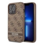 Guess "4G Logo Collection" Printed Stripe Θήκη προστασίας από δερματίνη – iPhone 13 Pro (Καφέ)