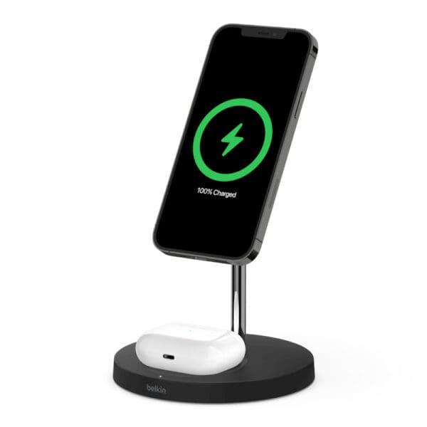 Belkin BOOST↑CHARGE Pro 2-in-1 Ασύρματη βάση φόρτισης 15W με τεχνολογία MagSafe - μαύρη - WIZ010vfBK