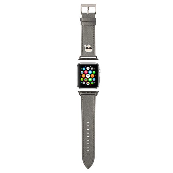 Karl Lagerfeld "Karl's Head" Collection Λουράκι για Apple Watch 4/5/6/7/SE 42/44/45mm (Ασημί - KLAWLOKHG)