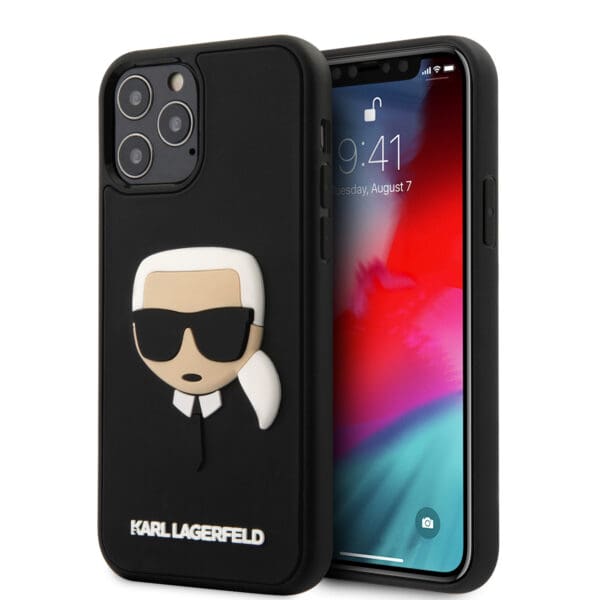Karl Lagerfeld 3D Rubber Karl's Head Case Θήκη προστασίας από σιλικόνη – iPhone 12 / 12 Pro (Μαύρο - KLHCP12MKH3DBK)