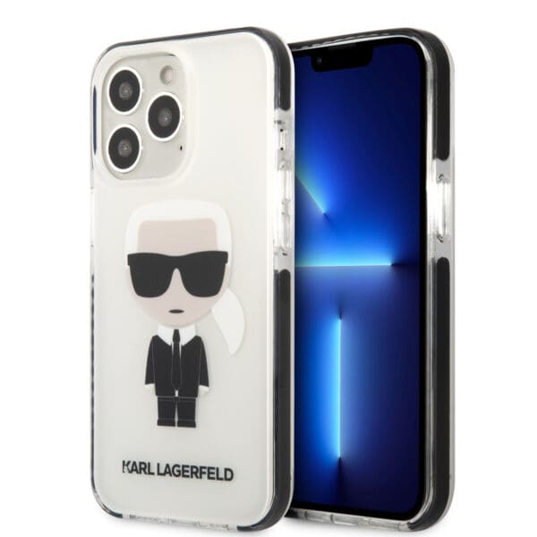 Karl Lagerfeld Ikonik Case Karl's Head Θήκη προστασίας από σκληρό πλαστικό – iPhone 13 Pro (Λευκό - KLHCP13LTPEIKW)