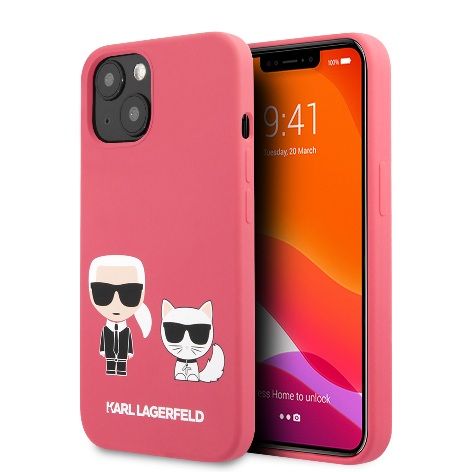 Karl Lagerfeld Silicone Case Karl+Choupette Θήκη προστασίας από σιλικόνη – iPhone 13 (Fuchsia)
