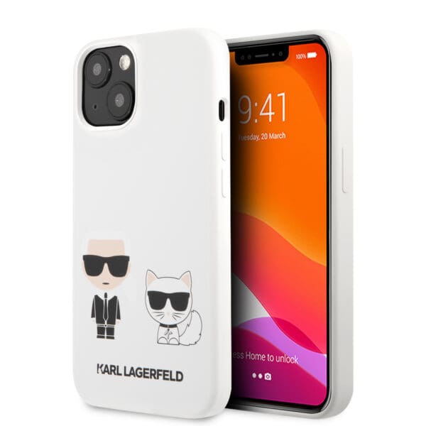 Karl Lagerfeld Silicone Case Karl+Choupette Θήκη προστασίας από σιλικόνη – iPhone 13 (White)